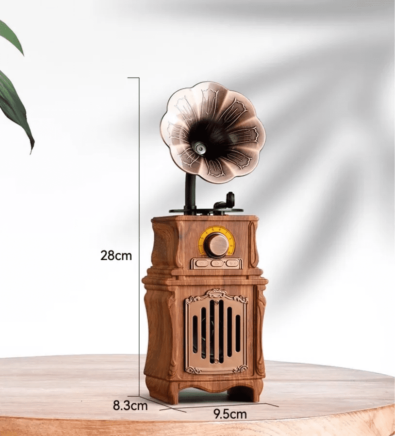 Mini-Retro-Radio Vintage Holz Grammophon