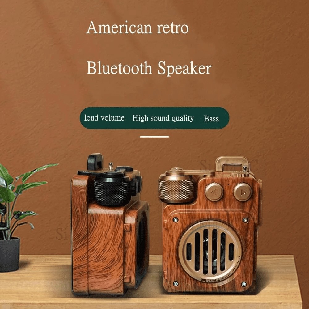 drahtloser Radioempfänger Retro-Radio aus Holz im Vintage-Stil