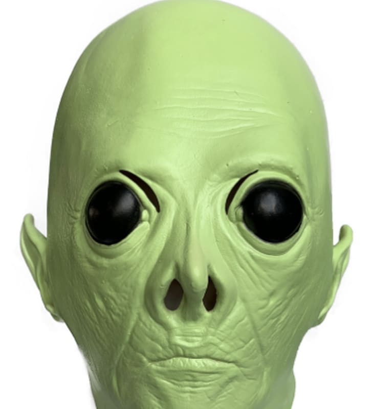 Alien Ufo Maske grün Alien Latex für Karneval