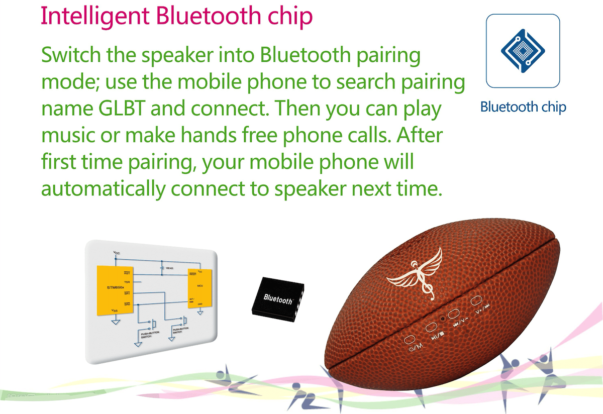 Lautsprecher in der Form eines American Football Ball Bluetooth Mini tragbare