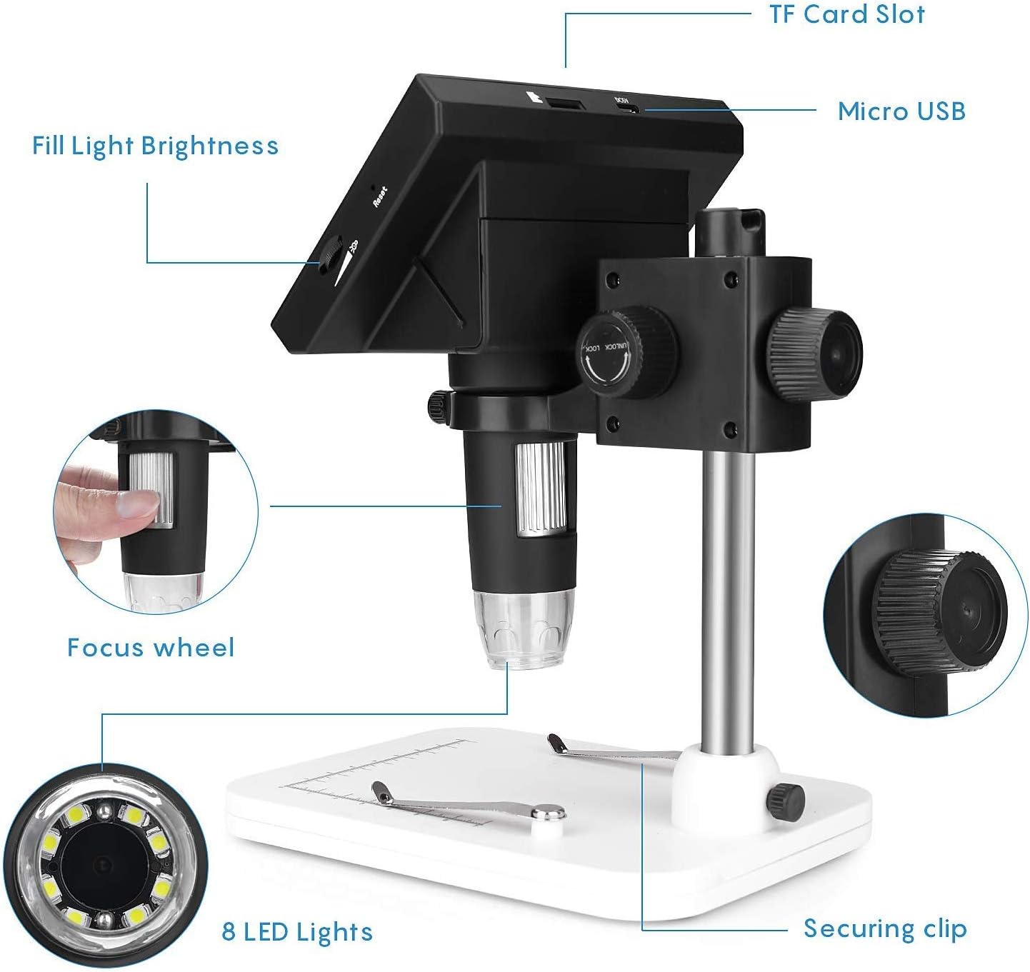 digitale Mikroskope für PC-Computer mit LED