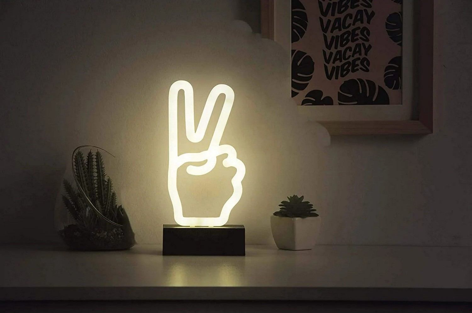 Leuchtendes Logo Neon - Symbol des Friedens