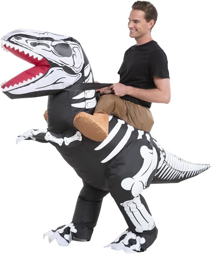 Dinosaurier - Skelettähnlicher aufblasbarer Kostümanzug mit Ventilator für Halloween