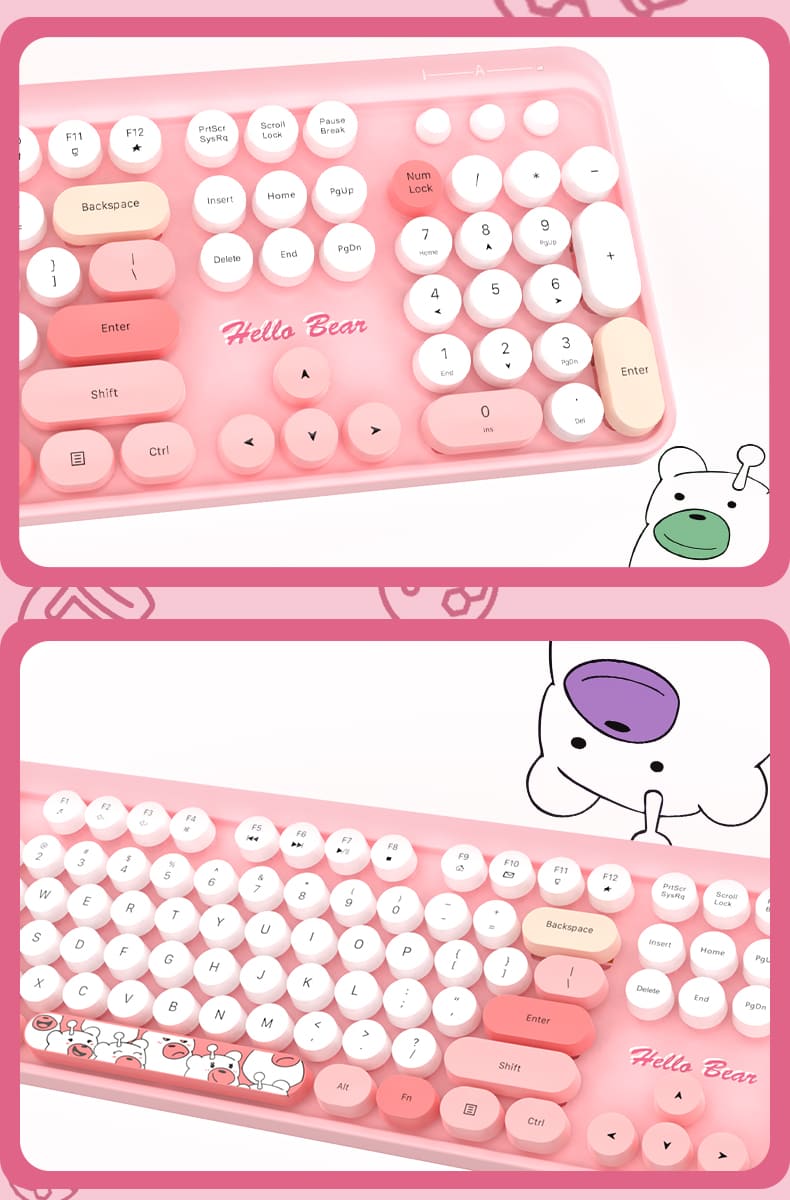 rosa Tastatur Hallo Kitty Design Set Maus Stylova