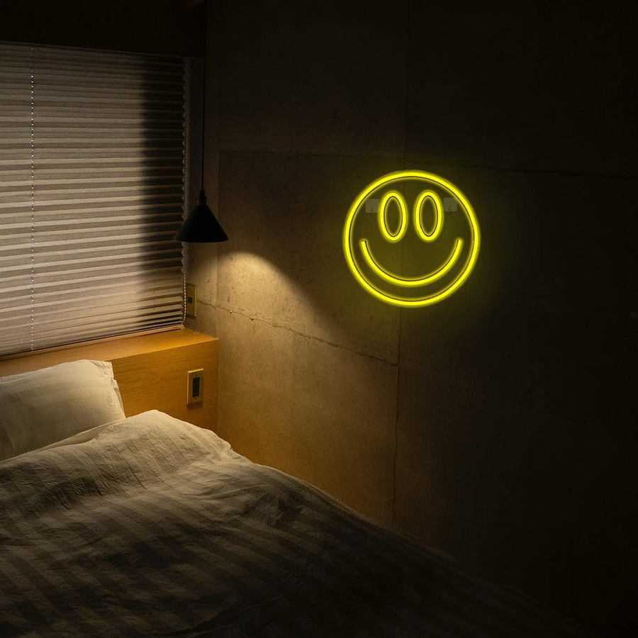 Smiley Licht LED Aufschrift Logo Werbung Smiley