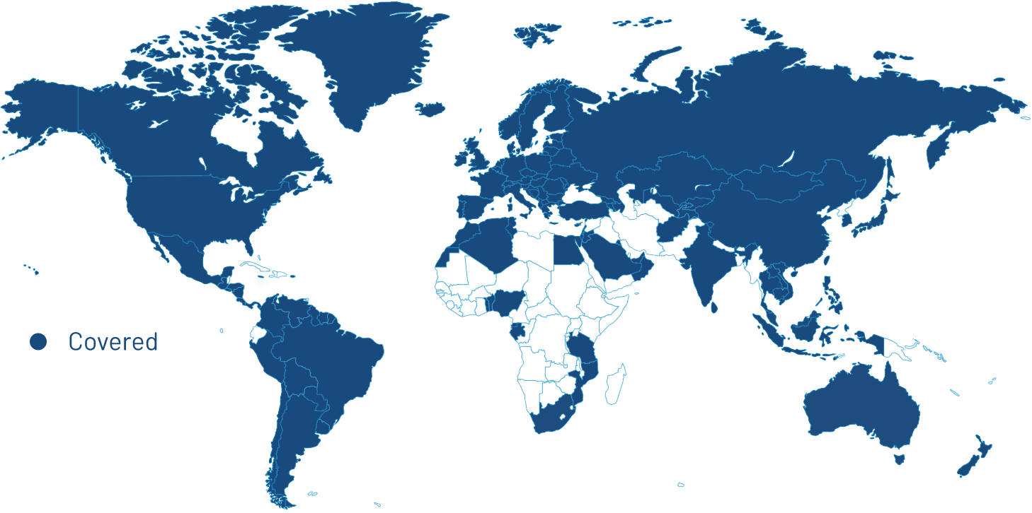 Länderabdeckung Reise-SIM-Karte