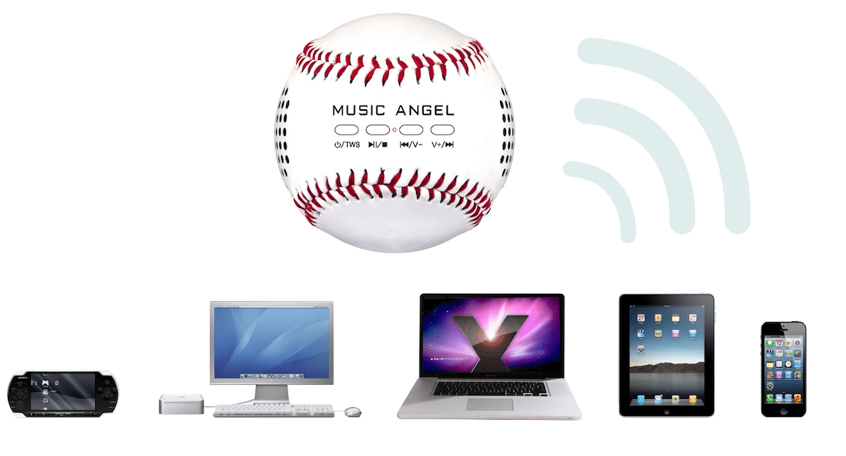 kabelloser Bluetooth-Lautsprecher mit Baseballball