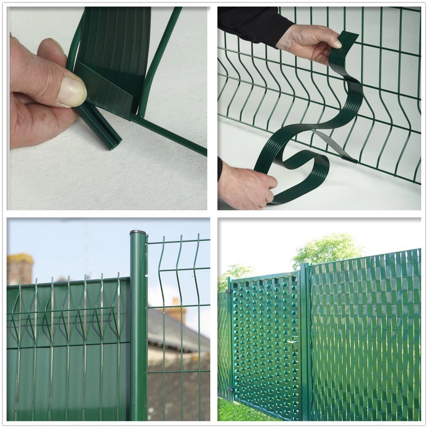PVC flexibles Kunststoff-Sichtschutzband für 3D-Maschenzaun grün